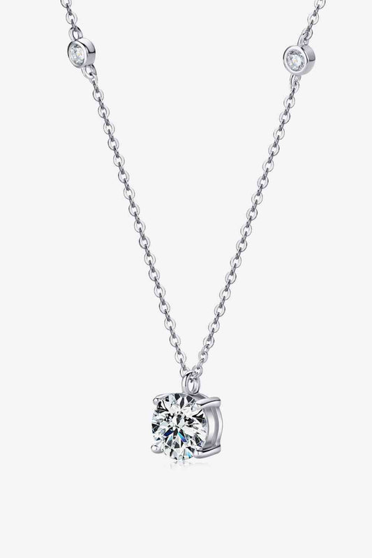 4-Prong 925 Sterling Silver Necklace (2 Carat)