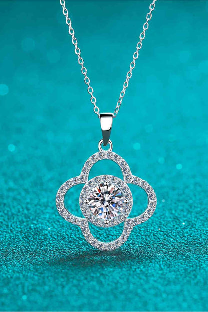 Sterling Silver Lucky Halo Necklace (1 Carat)