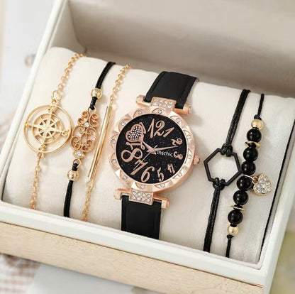 Elevate Your Style with Women's Quartz Watch and Bracelet Set
