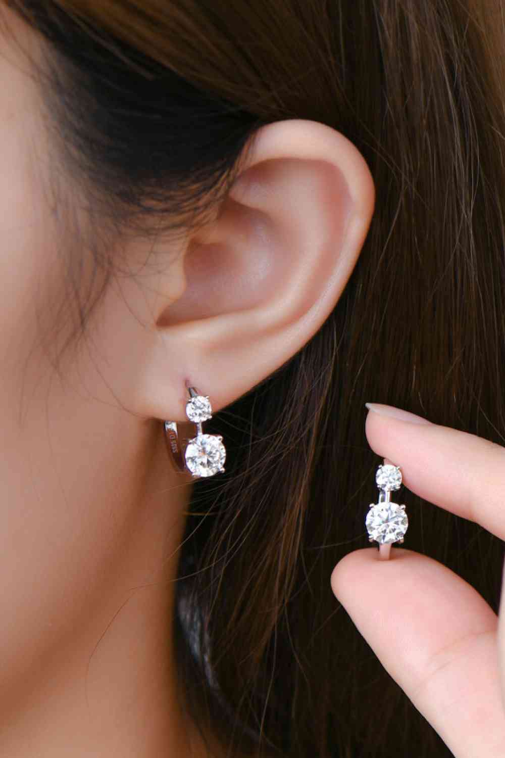 Double Stone Drop Earrings (1.3 Carat)