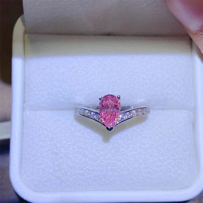 Pink Raindrop Ring (1 Carat)
