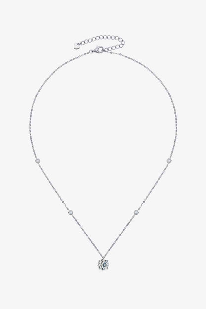 4-Prong 925 Sterling Silver Necklace (2 Carat)